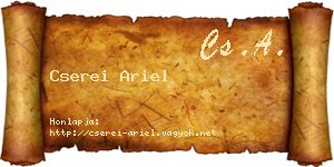 Cserei Ariel névjegykártya
